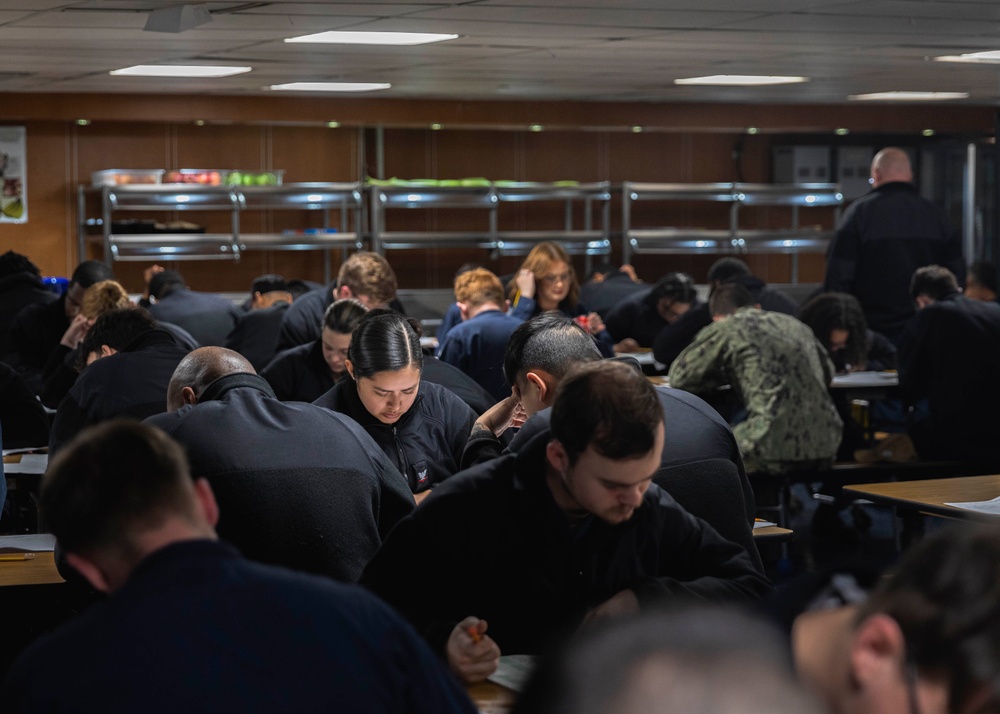 Kearsarge Conducts Navy-Wide Advancement Exam