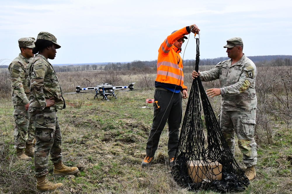 Sky Soldiers test FlyingBasket drone for transporting equipment and injuries