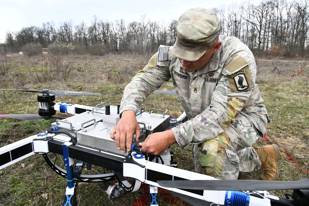 Sky Soldiers test FlyingBasket drone for transporting equipment and injuries