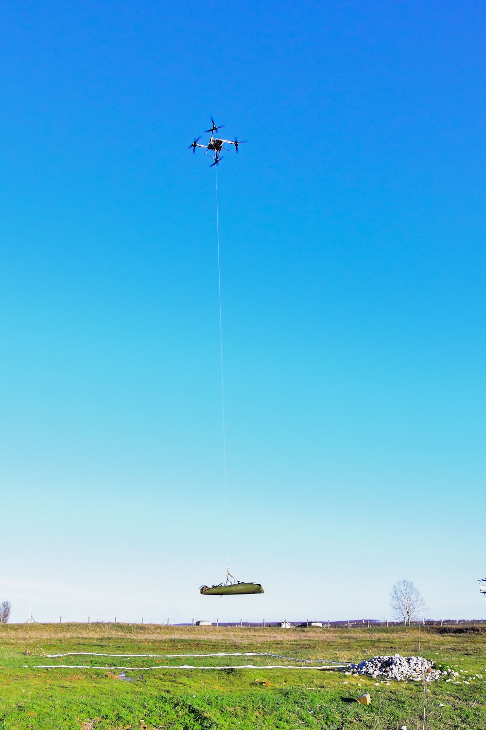 Sky Soldiers test FlyingBasket drone for transporting equipment and injuries