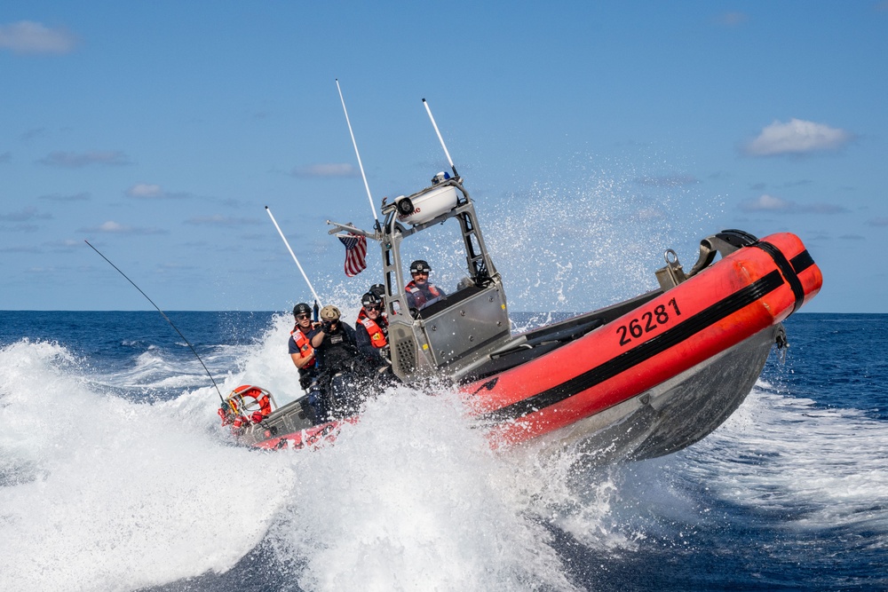 Coast Guard Cutter Kimball conducts operations in the Eastern Pacific Ocean