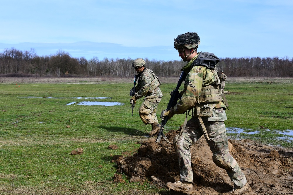 Sky Soldiers Conduct M4 team live-fire exercises at Gašinci training area, Croatia