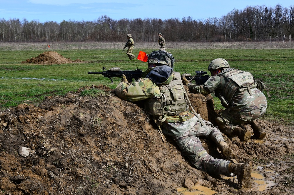 Sky Soldiers Conduct M4 team live-fire exercises at Gašinci training area, Croatia