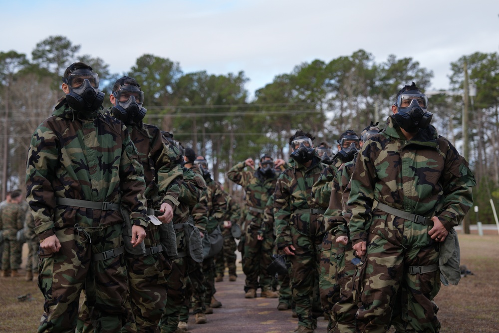 2nd MLG CBRN Marines Conduct Gas Chamber Training