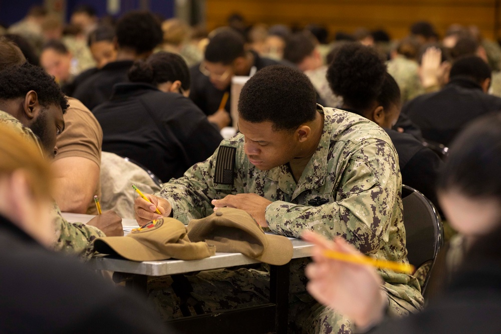 Hampton Roads Sailors take E-5 Navy-Wide Advancement Exam