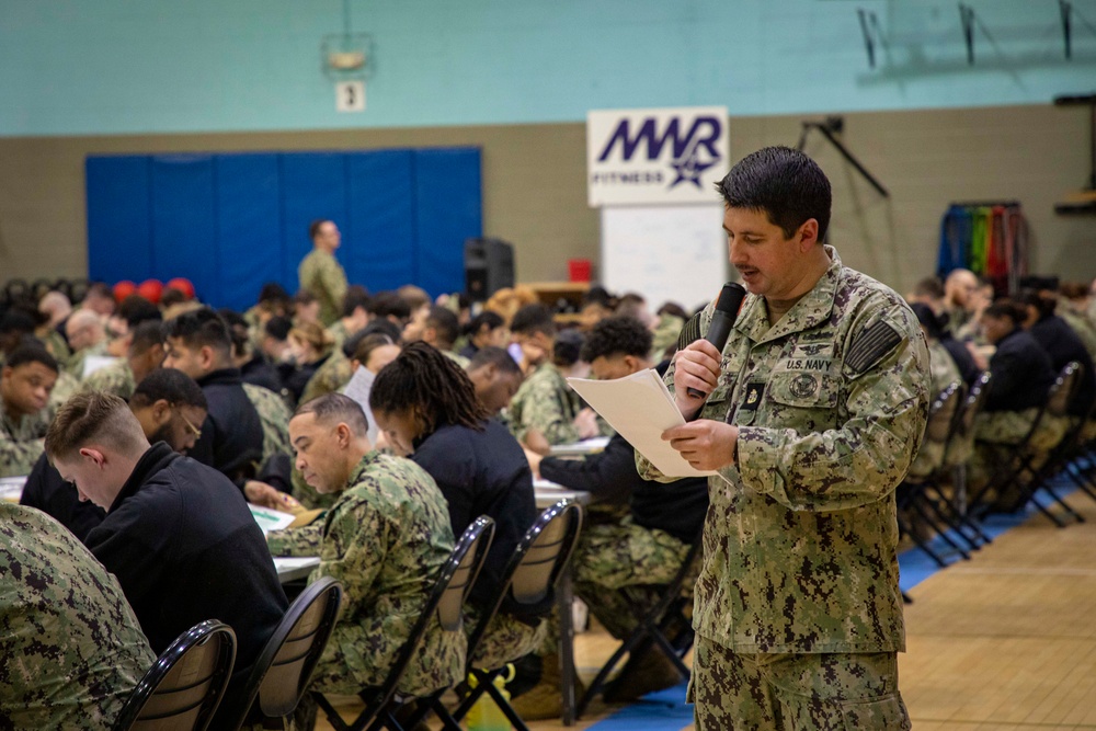 Hampton Roads Sailors take E-5 Navy-Wide Advancement Exam