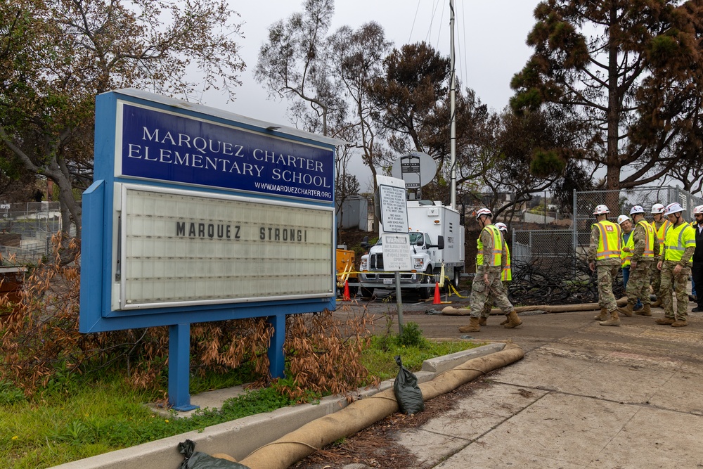 USACE Assesses Wildfire Cleanup at Marquez Elementary