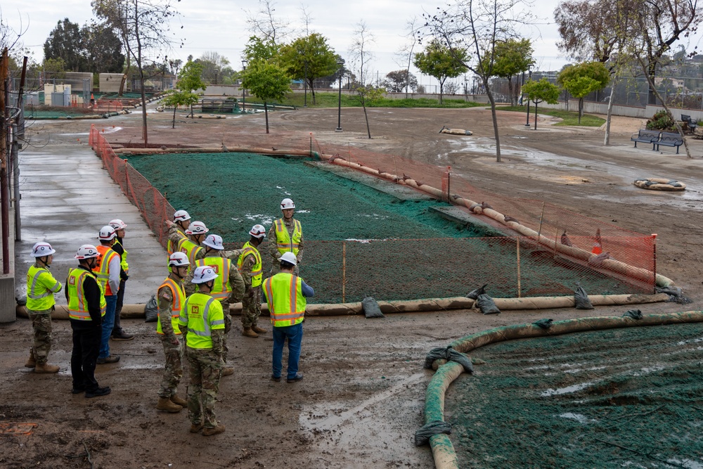 USACE Leaders Oversee Erosion Control at Marquez Elementary