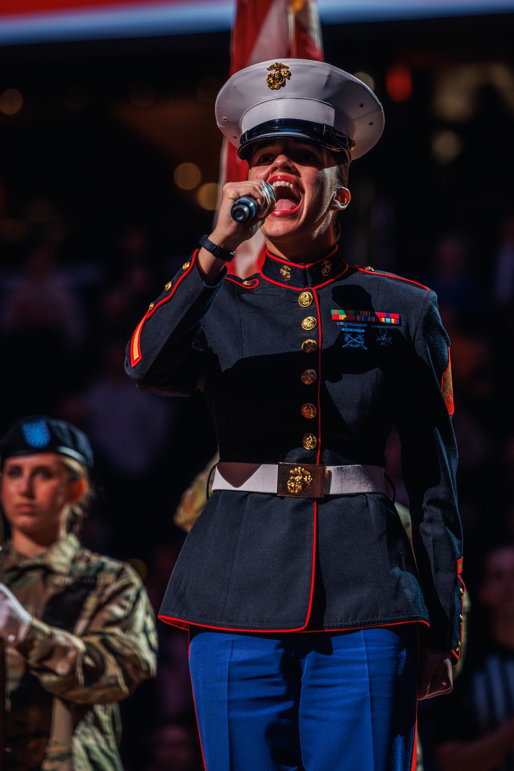 Sgt. Shelby Petersen performs national anthem at Capital One Arena