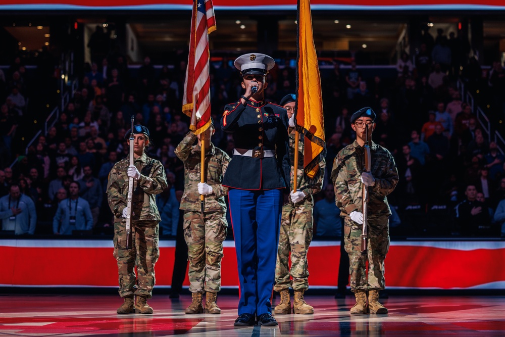Sgt. Shelby Petersen performs national anthem at Capital One Arena