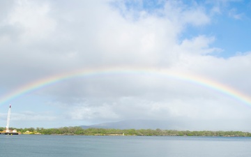 Rainbow over Pearl Harbor Naval Shipyard