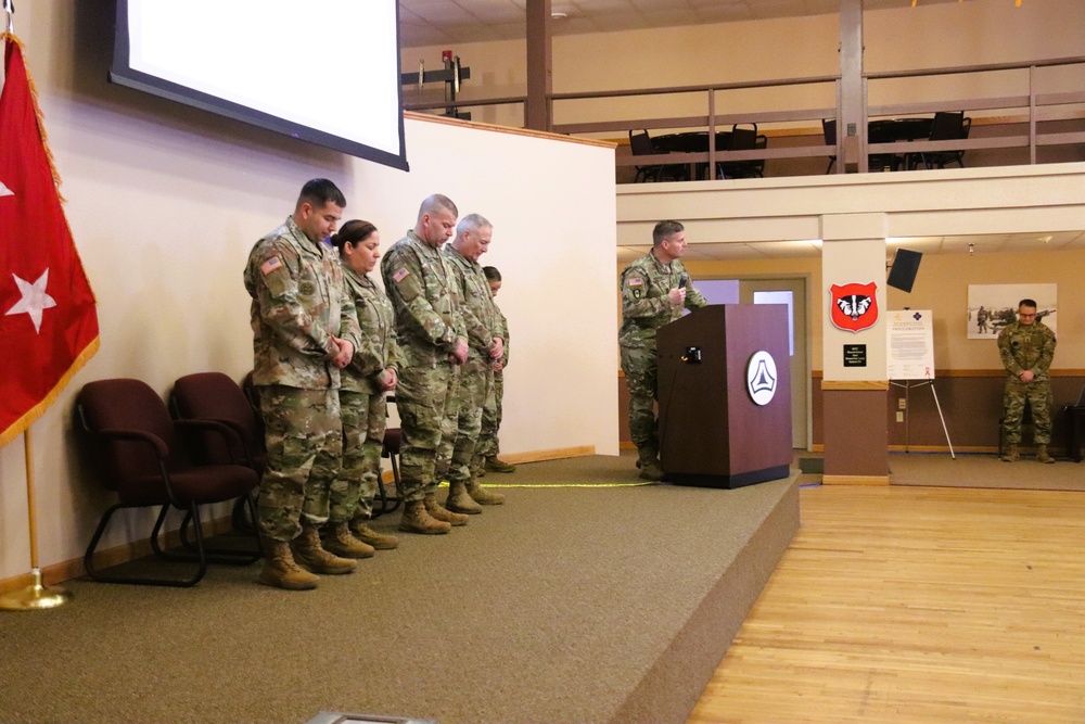 Fort McCoy Garrison Soldiers switch to 88th Readiness Division patch in patching ceremony