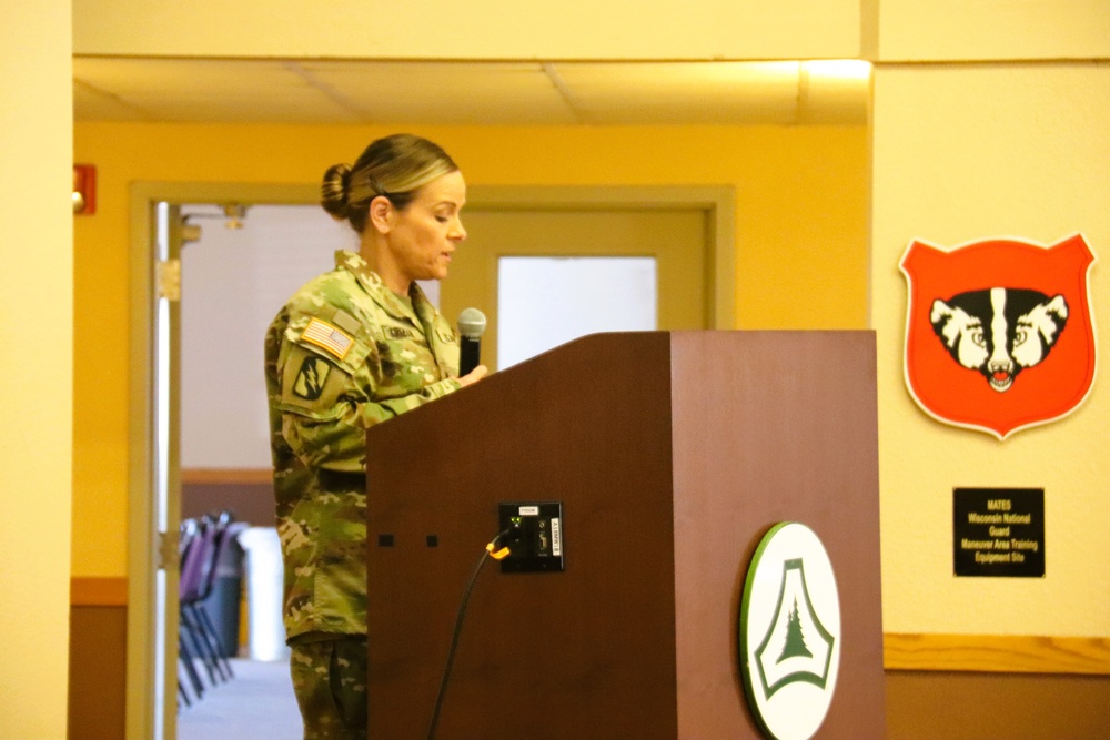 Fort McCoy Garrison Soldiers switch to 88th Readiness Division patch in patching ceremony