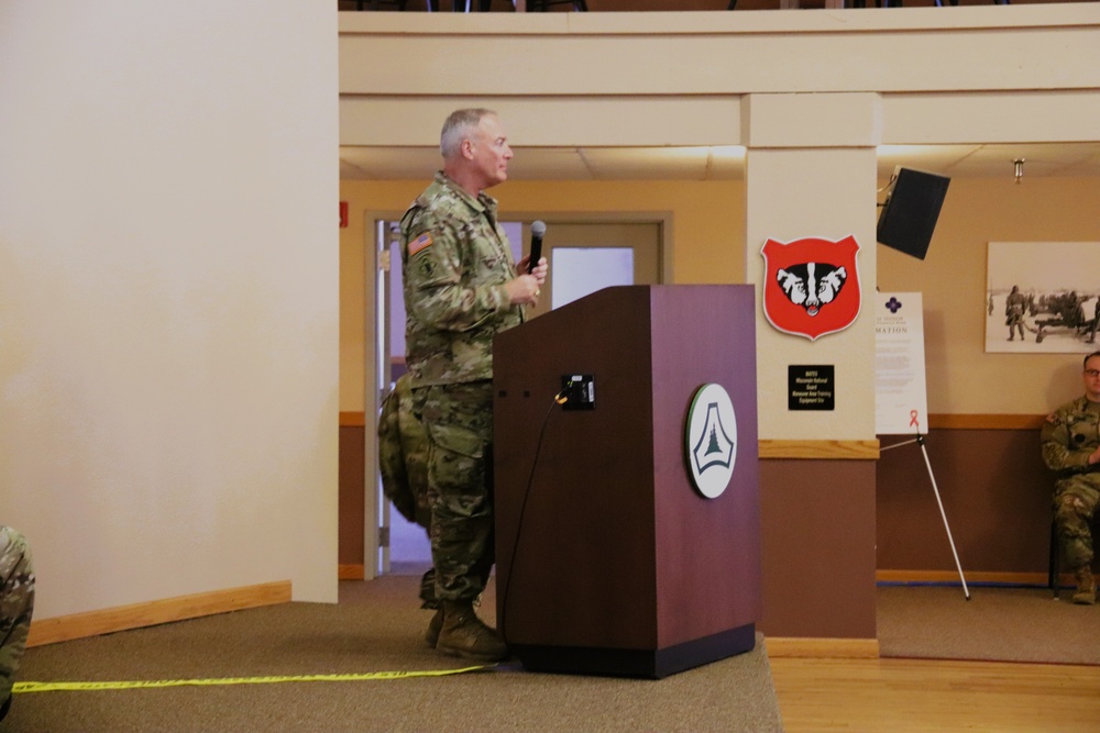 Fort McCoy Garrison Soldiers switch to 88th Readiness Division patch in patching ceremony