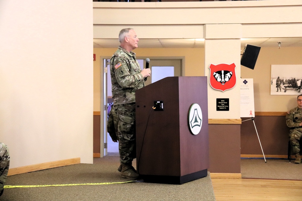 Fort McCoy Garrison Soldiers switch to 88th Readiness Division patch in patching ceremony