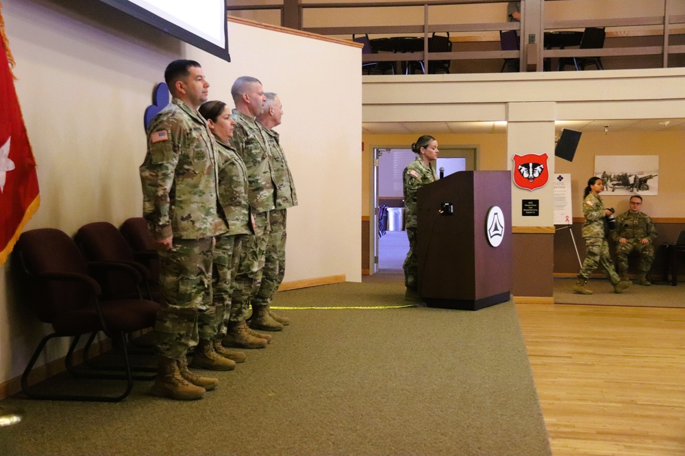 Fort McCoy Garrison Soldiers switch to 88th Readiness Division patch in patching ceremony