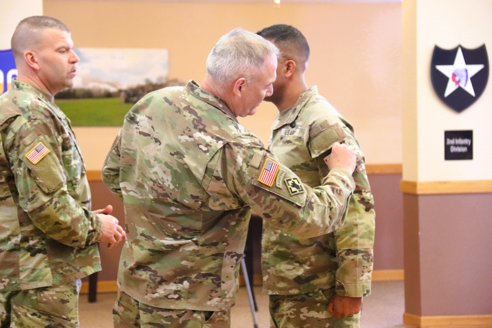 Fort McCoy Garrison Soldiers switch to 88th Readiness Division patch in patching ceremony