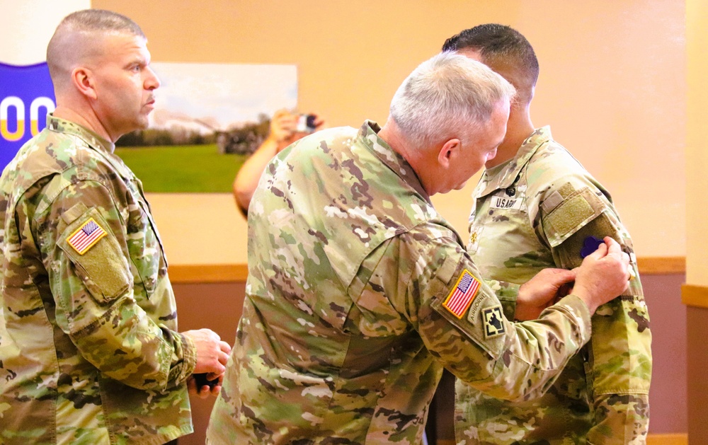 Fort McCoy Garrison Soldiers switch to 88th Readiness Division patch in patching ceremony