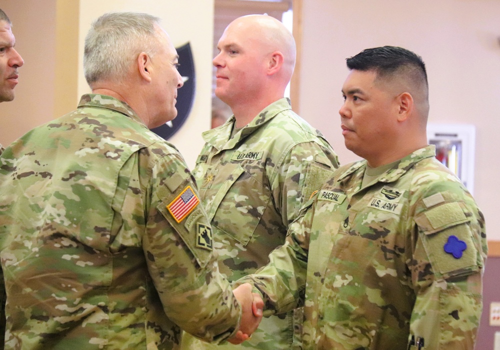 Fort McCoy Garrison Soldiers switch to 88th Readiness Division patch in patching ceremony