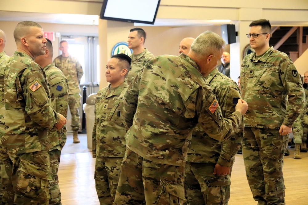 Fort McCoy Garrison Soldiers switch to 88th Readiness Division patch in patching ceremony