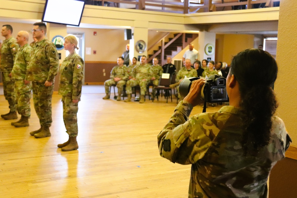 Fort McCoy Garrison Soldiers switch to 88th Readiness Division patch in patching ceremony