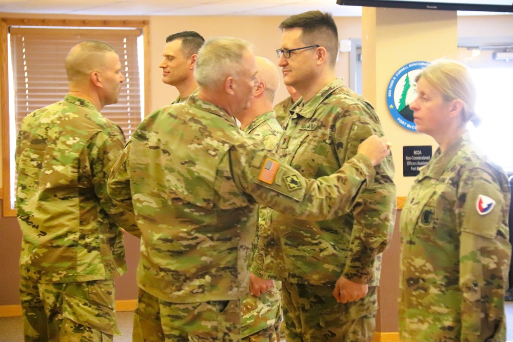 Fort McCoy Garrison Soldiers switch to 88th Readiness Division patch in patching ceremony