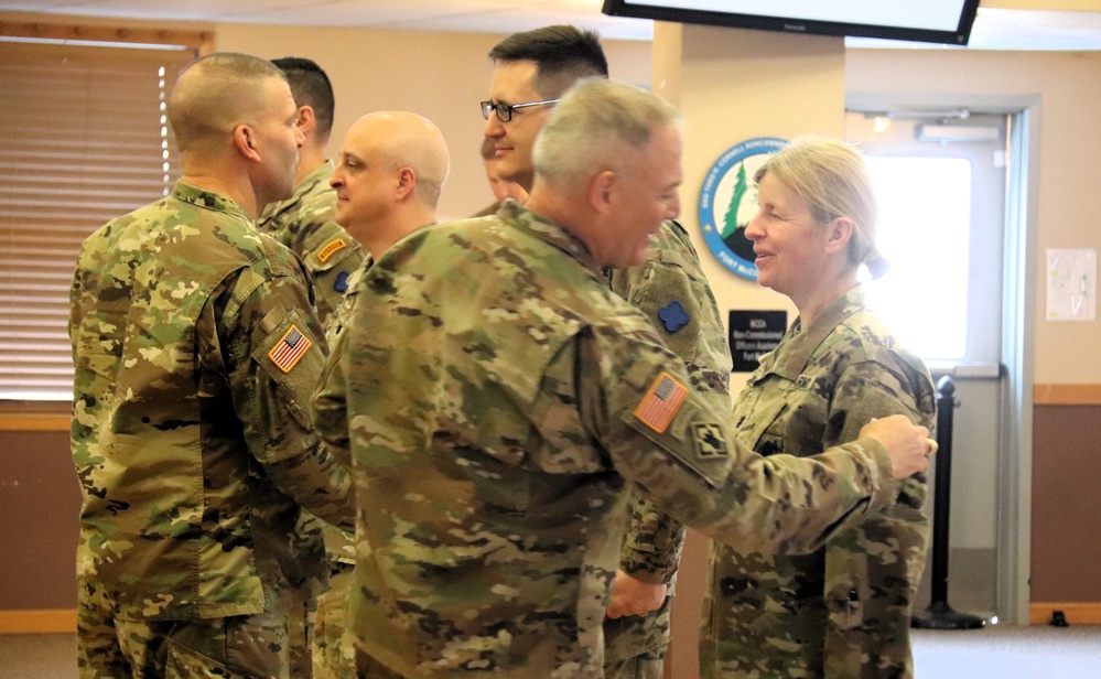 Fort McCoy Garrison Soldiers switch to 88th Readiness Division patch in patching ceremony