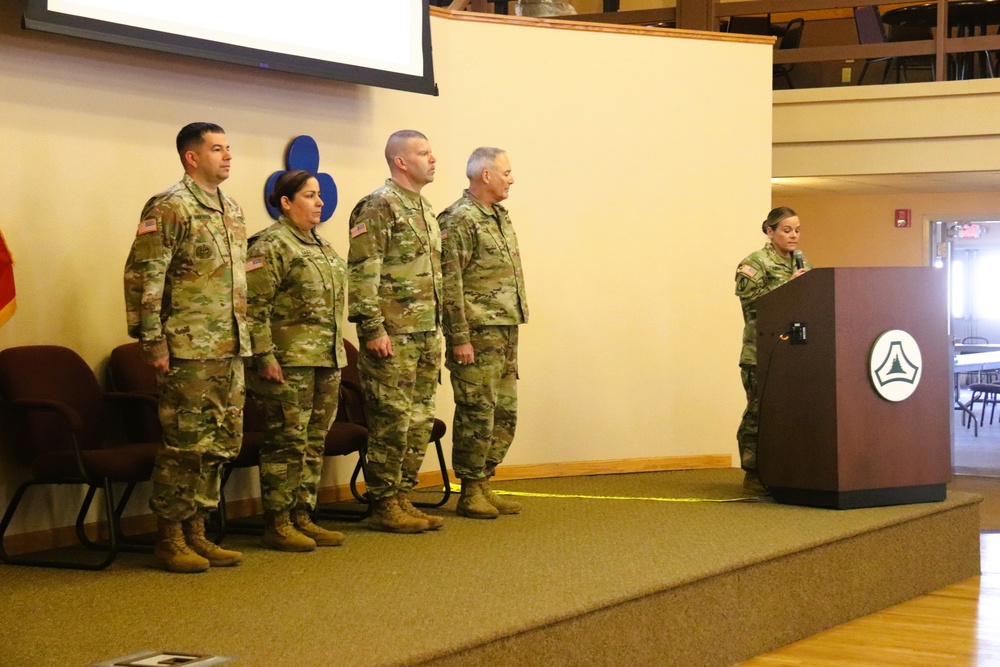 Fort McCoy Garrison Soldiers switch to 88th Readiness Division patch in patching ceremony