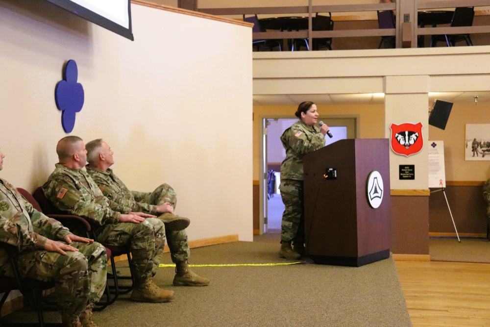 Fort McCoy Garrison Soldiers switch to 88th Readiness Division patch in patching ceremony