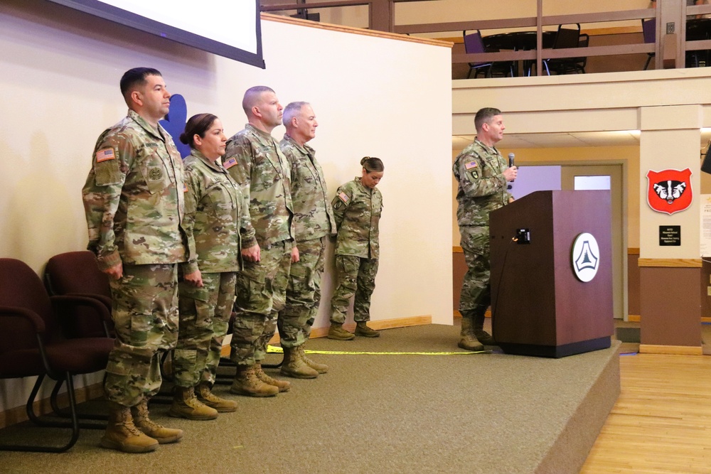 Fort McCoy Garrison Soldiers switch to 88th Readiness Division patch in patching ceremony