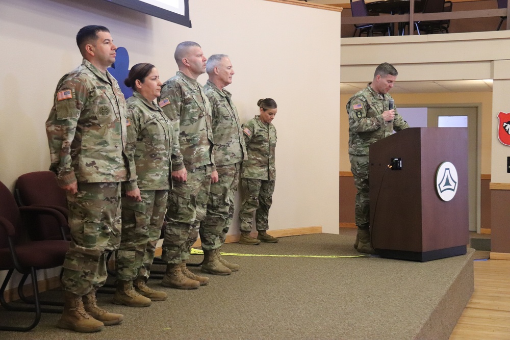 Fort McCoy Garrison Soldiers switch to 88th Readiness Division patch in patching ceremony