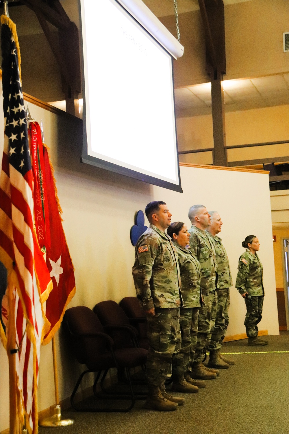 Fort McCoy Garrison Soldiers switch to 88th Readiness Division patch in patching ceremony