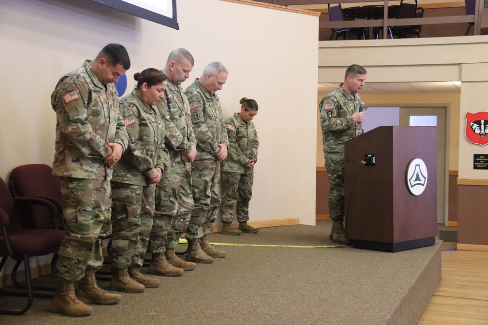 Fort McCoy Garrison Soldiers switch to 88th Readiness Division patch in patching ceremony
