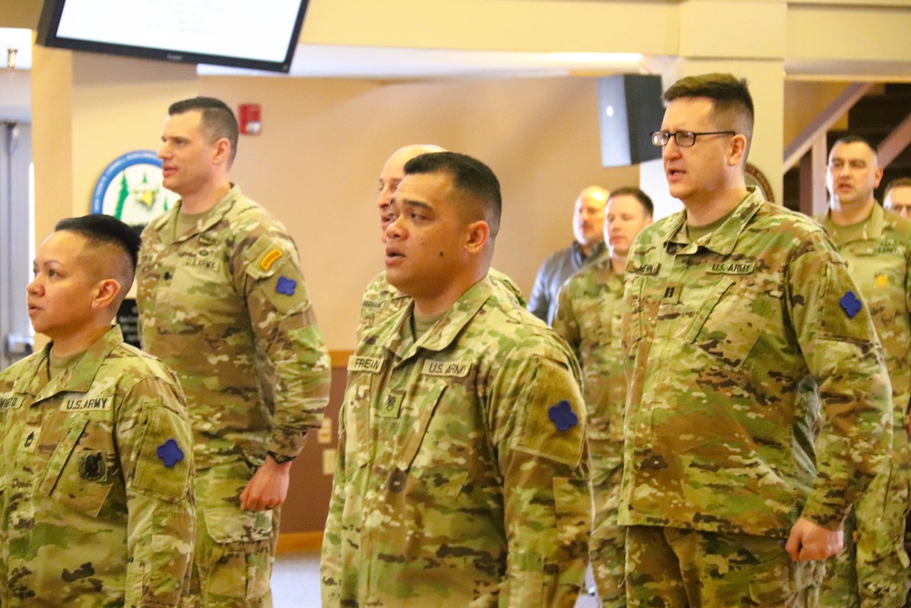 Fort McCoy Garrison Soldiers switch to 88th Readiness Division patch in patching ceremony