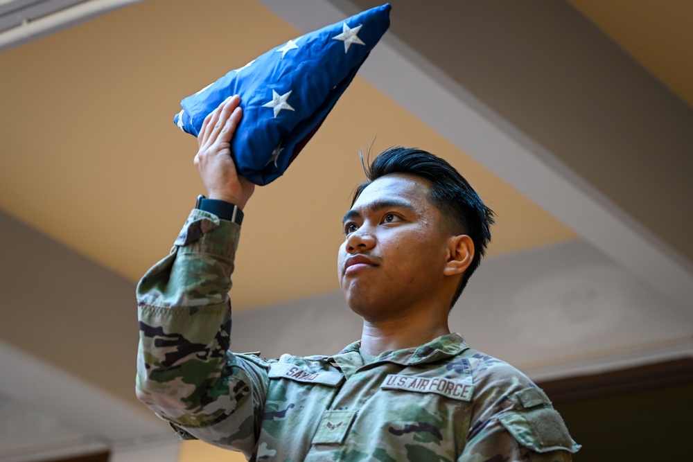 Incirlik's Honor Guard prepares American flags for retirement