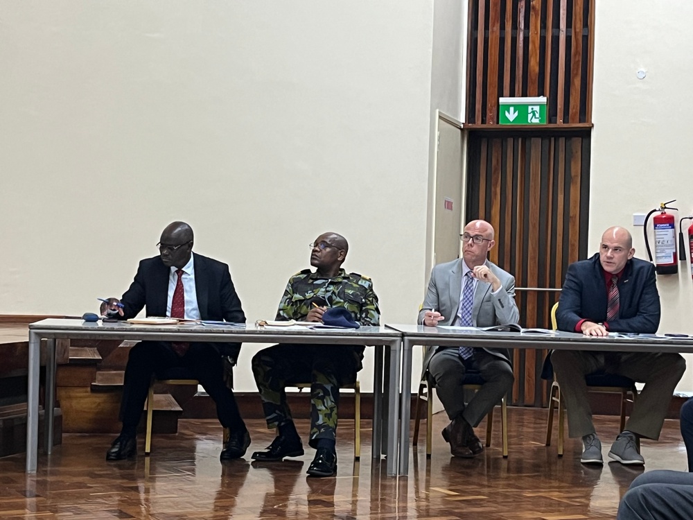 Kenya Defence Force medical leadership and WRAIR-Africa leadership receive surveillance updates from WRAIR-Africa scientists at the Kenya Medical Research Institute for the Kenya Defense Force Quarterly Meeting.