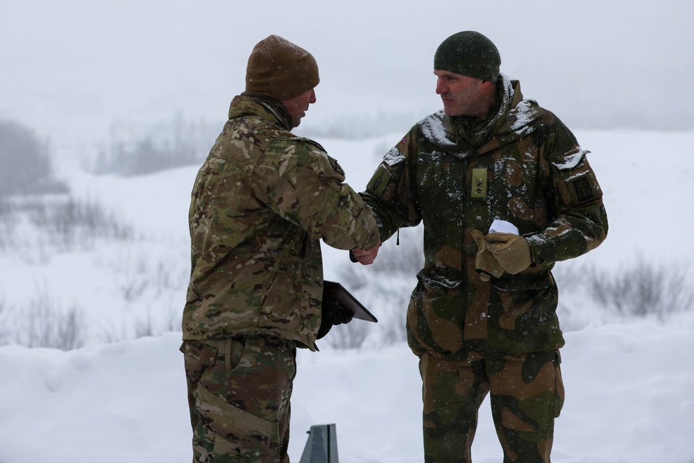 U.S., Allied forces present military equipment display for media in Norway during exercise