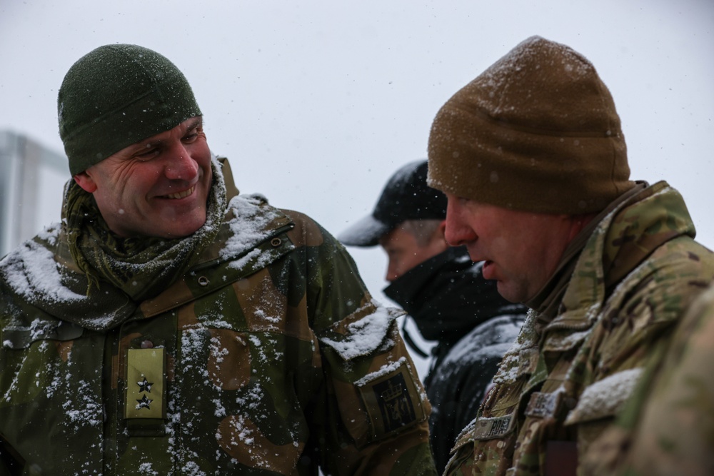 U.S., Allied forces present military equipment display for media in Norway during exercise
