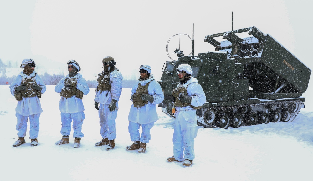 U.S. Army MLRS battalion, Allied militaries conduct static display for external media during exercise in Norway