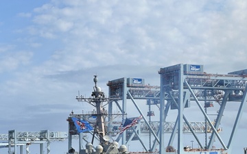 USS Thomas Hudner Moors In Boston