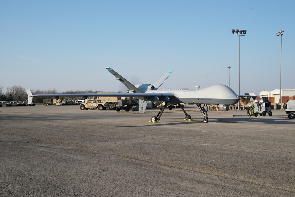 Advanced Wrath MQ-9 Reaper safety checks, taxi and takeoff