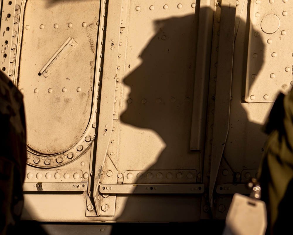 C-17 aerial refueling over the Atlantic Ocean