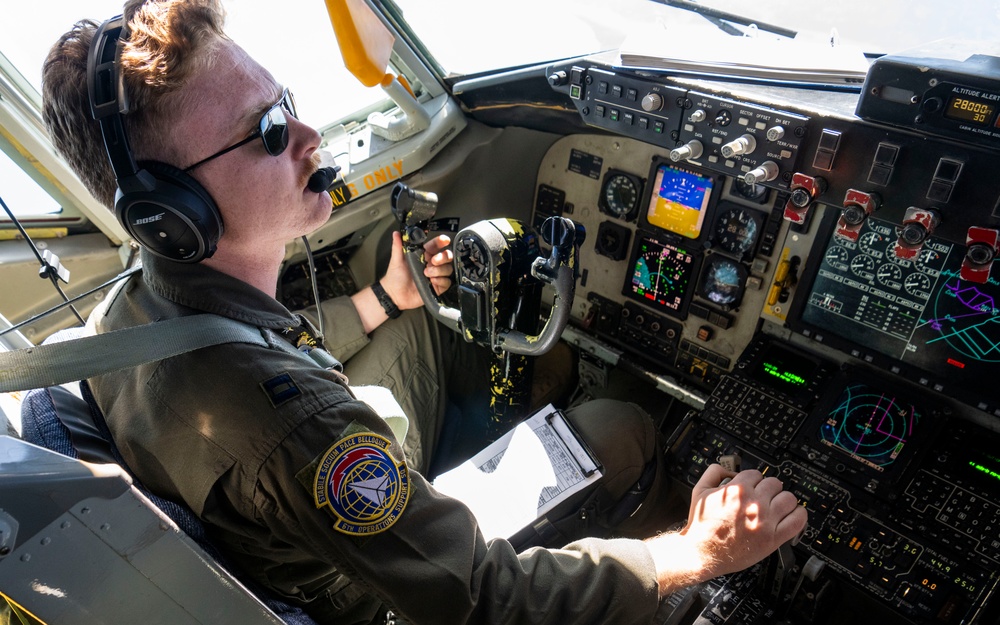 C-17 aerial refueling over the Atlantic Ocean
