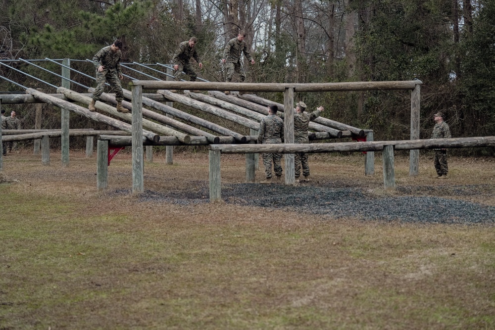 Headquarters and Service Company conduct Obstacle Course training