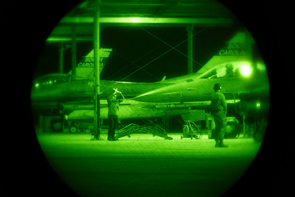 South Carolina Air National Guard conducts night flying operations