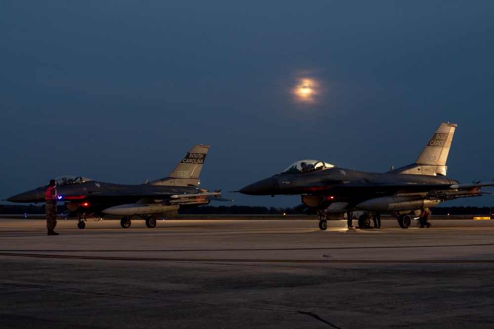 South Carolina Air National Guard conducts night flying operations