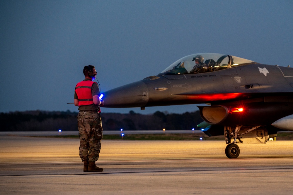 South Carolina Air National Guard conducts night flying operations