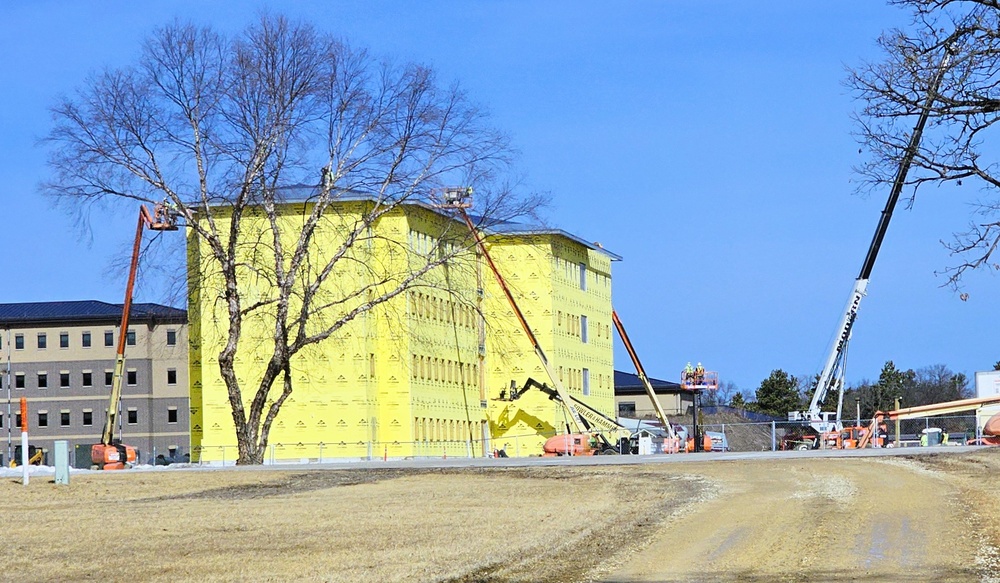 March 2025 barracks construction operations for East Barracks Project at Fort McCoy