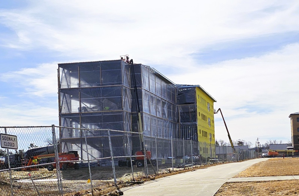 March 2025 barracks construction operations for East Barracks Project at Fort McCoy