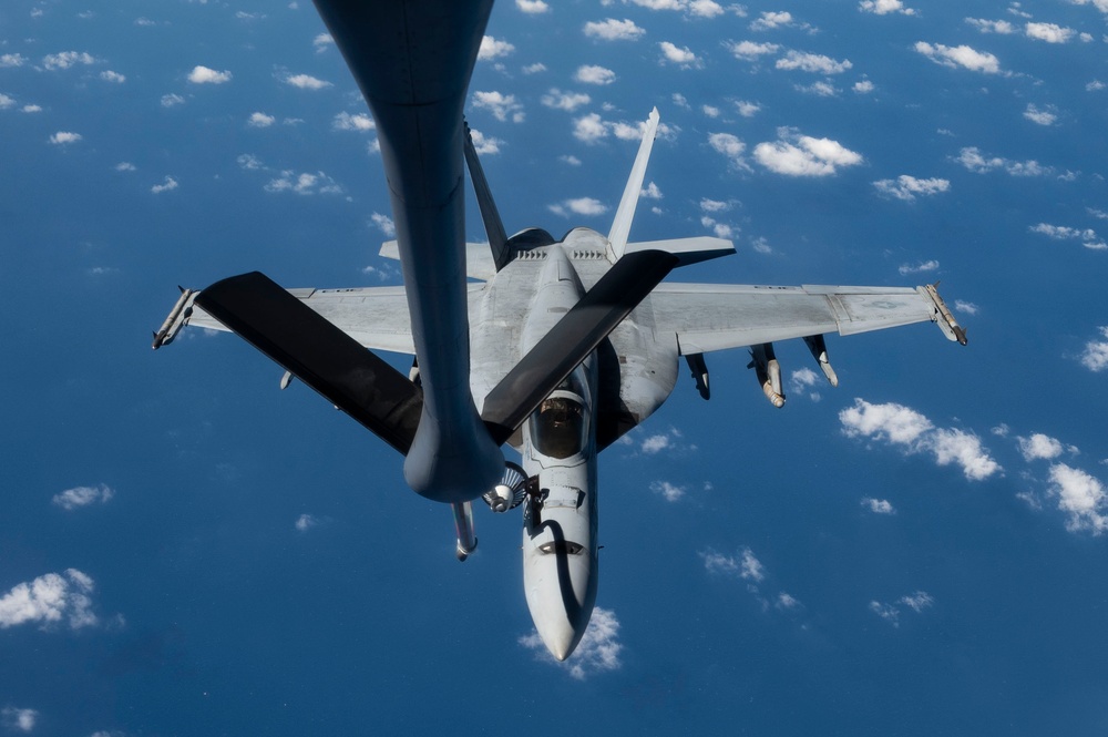 Super Hornets soaring over the Red Sea